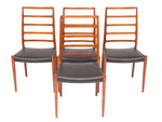 Set of 4 Neils O.Moller Model 82 Teak Ladder Back Dining Chairs