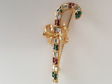 Vintage Christmas Weiss Jewelled Candy Stick