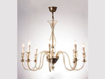 Elegant Large Vintage Eight-Arm Murano Amber Glass Chandelier