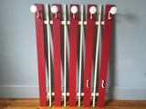 1960s Belgium Red and White Wooden Coat Rack