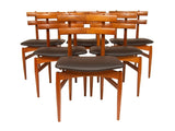 Set of 6 1950s Poul Hundevad Teak Dining Chairs