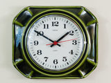 Vintage Europa Quartz German Ceramic Green Wall Clock