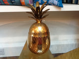 VINTAGE LARGE BRASS PINEAPPLE ICE BUCKET