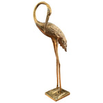 Vintage 1970s Decorative Brass Crane Sculpture