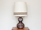 1970s German Glazed Brown Ceramic Table Lamp