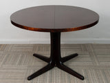 Mid-Century Finnish Isku Rosewood Extendable Pedestal Dining Table