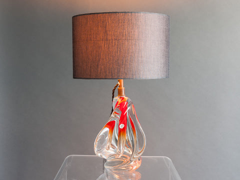 1960s Belgium Doyen Crystal Handblown Lamp Base