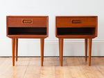 1960s Pair of Danish Dyrlund Teak Bedside Tables