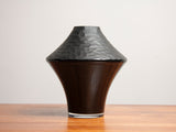 Vintage Black Battuto Decorative Glass Vase