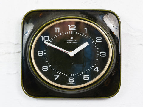 1970s German Junghans Resonic Ceramic Wall Clock