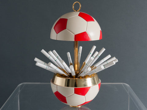 soccer ball cigarette holder Vintage quality diamonds football cigarette holder RARE 70's