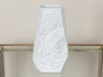1970'S LARGE KAISER FOSSIL WHITE BISQUE OP ART VASE