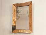Vintage French Bronze and Clear Glass Etched Mirror