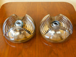 1970's 'Wave' Smoked Flush Mount Lights by Peill & Putzler