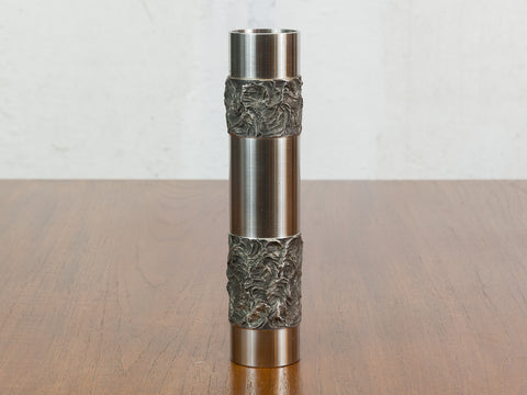 1960s Brutalist West German BMF Turned Metal Vase