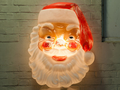 1960s Vintage Santa Claus Illuminated Face