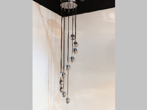 1960s German Chrome Hanging Light