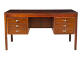 1960's Danish H.P. Hansen Rosewood and Steel Desk