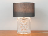 1970s Textured Glass Flower Lamp Base