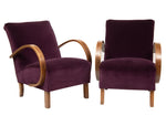Pair of 1930s Art Deco Redcurrant Armchairs by Jindrich Halabala