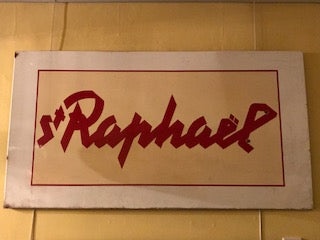 Large 1960's original enamel advertising sign for St. Raphael Aperitief