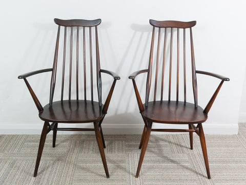 Pair of Ercol Windsor Goldsmith 369A Carver Chairs