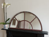 Large French Mirrored Semi Circular Reclaimed Factory Metal Window Frames