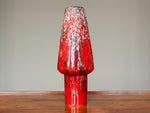 1970's Red Conical Fat Lava Vase