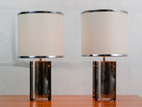 Pair of 1960's Sciolari Chrome Table Lamps