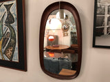 1960's Swedish Dark Teak Atelier G&T Wall Mirror