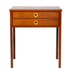1960s Danish Rosewood and Brass Bedside Table
