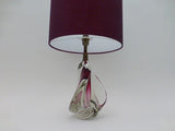 Val St Lambert Purple Glass Lamp Base