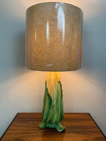 Vintage Ceramic Corn on the Cob Table Lamp