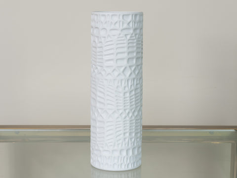 1960's Thomas Vase Matte Porcelain Op Art Vase