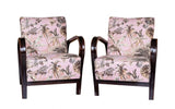 Pair of 1950s Czech Art Deco HF11 Halabala Armchairs