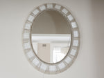 Large Mid-century Illuminated Lucite Oval German Wall Mirror