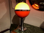1960's Space Age Globe Orange and Chrome Table Lamp - Guzzini Style