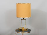 Vintage 1970s Italian Lucite and Brass Table Lamp