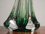 1960'S VAL ST LAMBERT GREEN CRYSTAL LAMP BASE