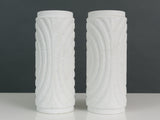 1960s German White OP Art Bisque Royal KPM Vases