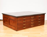 Antique Oak Plans Chest Coffee Table with Zinc Top with Wooden Casters