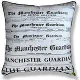 Vintage Cushions - The Manchester Guardian with a Glass of Heineken
