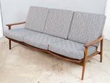 1960s British Afromosia Guy Rogers New Yorker 3-Seater Sofa