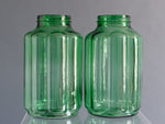 Vintage Ridged Large Green Storage Jars