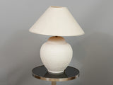 Vintage White Ceramic Hobnail Jar Form Lamp Base
