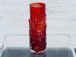 Ruby Red 'Bamboo' Aseda Glasbruk vase by Bo Borgstrom