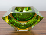 1970s Diamond Shaped Murano Sommerso Glass Bowl or Ashtray