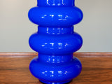 Vintage Swedish Ryd Cobalt Blue Cased Glass Hoop Vase