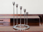 Chrome Circular Five Candle Candleholder