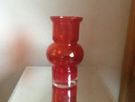 1960s Riihimaki Ruby Red Hoop Vase